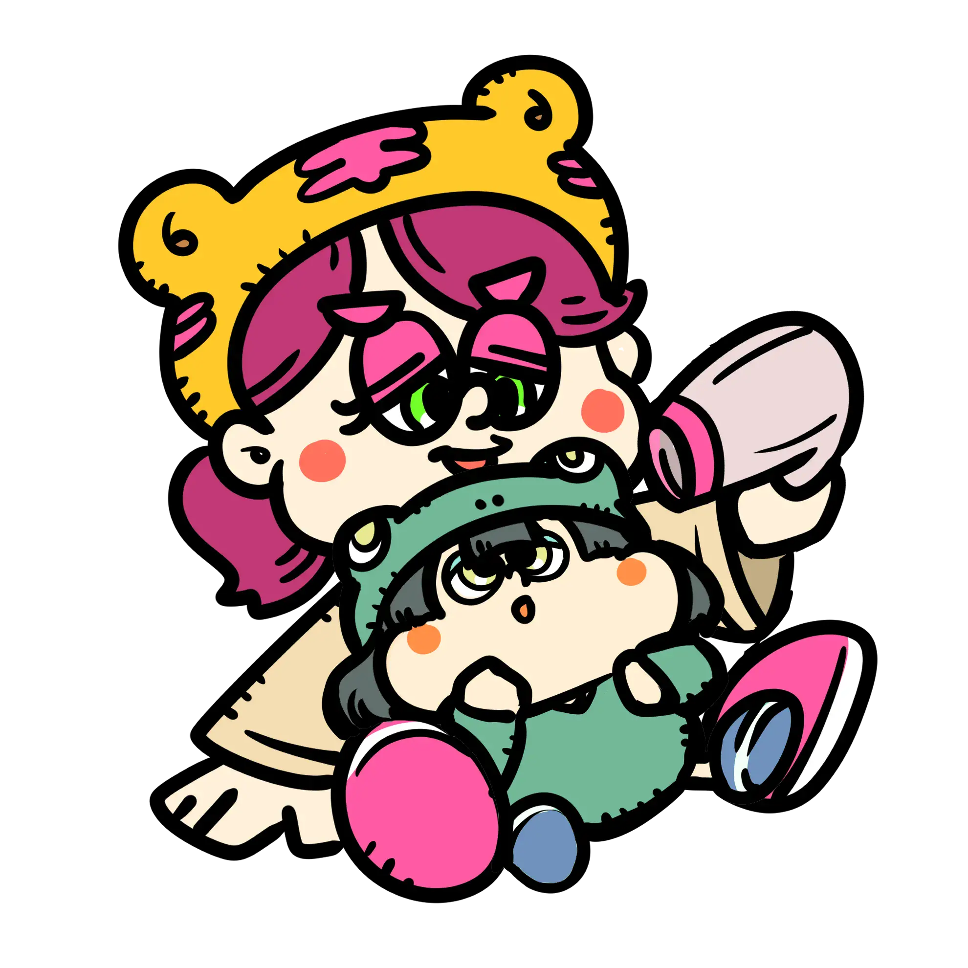 子供の頭をドライヤーで乾かしているイメージ