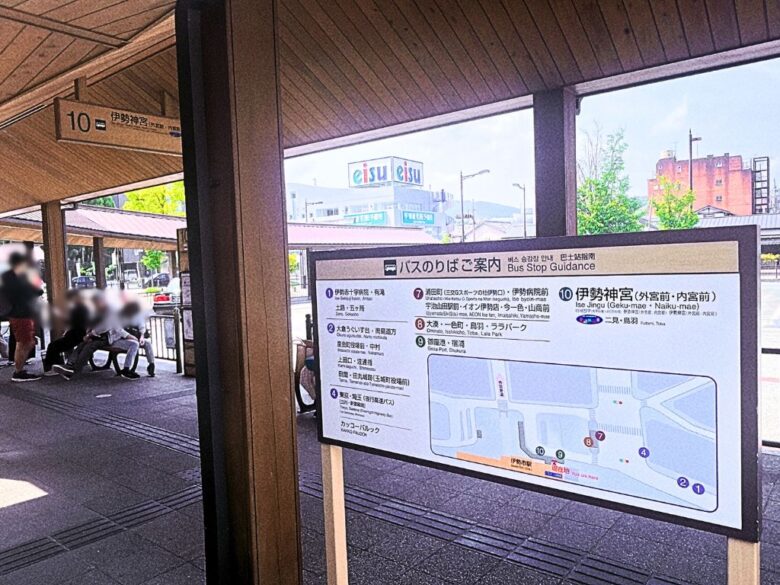伊勢市駅前のバス停